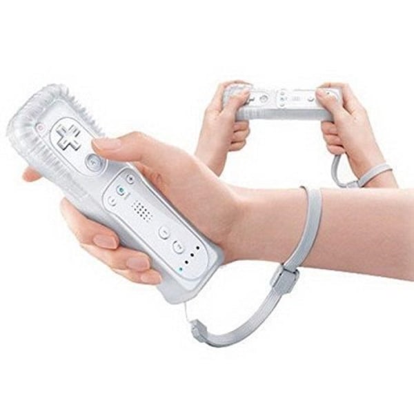 2 x Wiimote plus fjernkontroll (Motion plus inkludert) og Nunchuck for Nintendo Wii og Wii U - Hvit