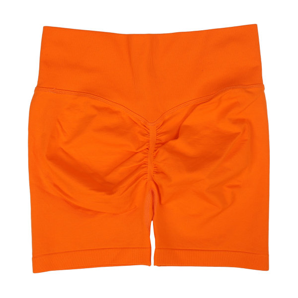Butt Lifting Yoga Shorts Høyt midjet Hurtigtørkende Lifting Shorts for Dame Lady Large Orange