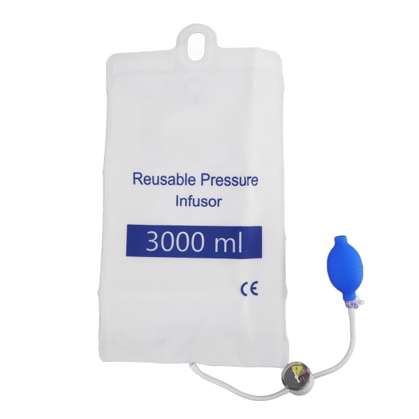 Trykinfusionspose med trykmåler Stærk slidstyrke Lufttæthed Væske Hurtig infusion til akutpatient 3000 ml