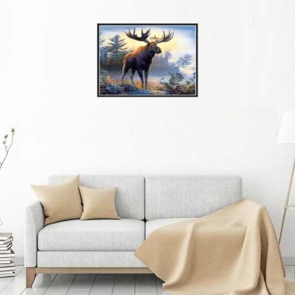 DIY 5D Timanttimaalaus Kirjonta Ristipisto Kodin Sisustukseen Hirvi