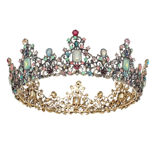 Jalokivi barokki kuningatarkruunu - Strass bröllopskronor och tiaror för kvinnor, kostymfest hårtillbehör