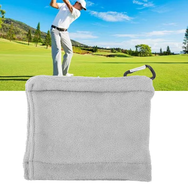 Golfhåndklær Myke flerbruks høy vannabsorpsjon Bærbar mikrofiber golftørkeklut for ball Golfkøller Grå
