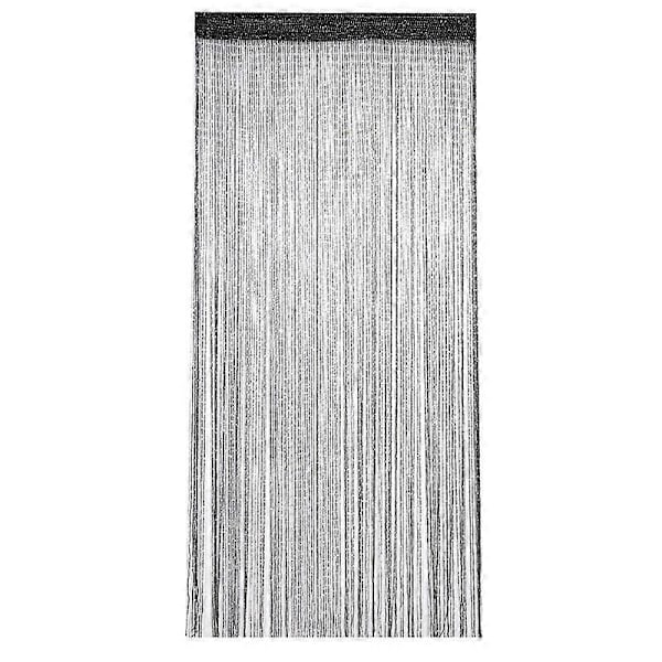 Langatverhot, reunat, ranskalaiset ovet, verhon pituus 200 cm, 100x200 cm, musta, polyesteri