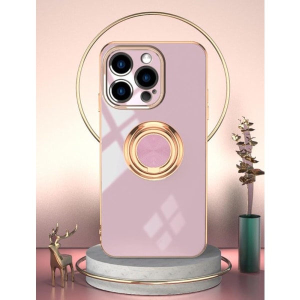 Velegnet til Apple iPhone 15-serien skal plating fingerring beskyttelsesetui Sort iPhone 15 Plus—PA