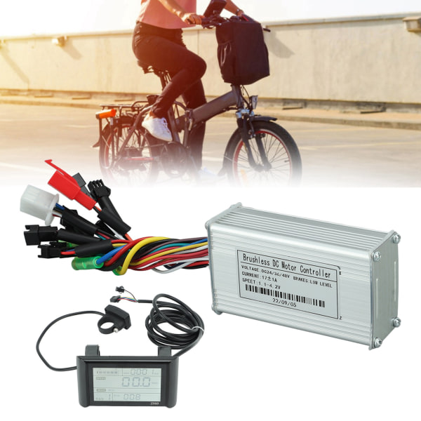 Elektrisk cykel børsteløs kontrolsæt 3-tilstand sinusbølge Scotter Motorkonvertering LCD 17A 24V 36V 48V 250W?350W
