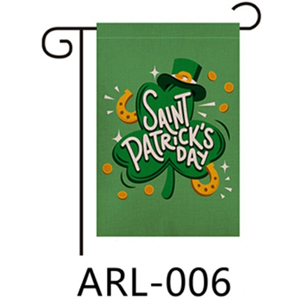 Säckväv Glad St Patrick's Day trädgårdsflagga, Shamrock Outdoor