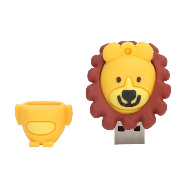 USB-muisti USB2.0 3D Söpö Ihana Leijonan muotoinen Tietojen tallennus Lahjat perheelle Ystäville Opiskelijoille 32GB