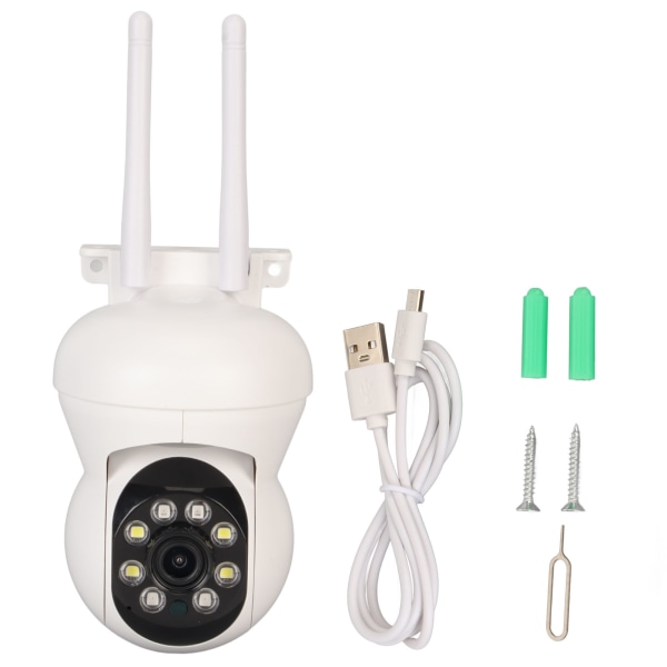 Säkerhetskamera 2MP Wifi utomhuskamera med Color Night Vision PIR Detection 2Way Talk