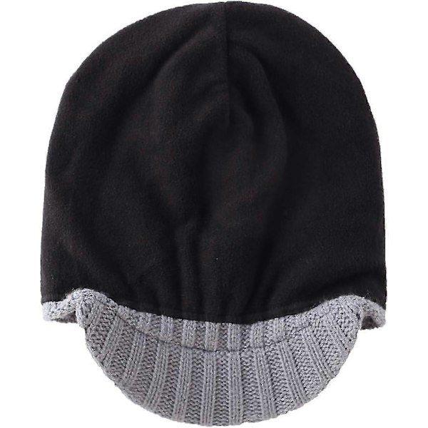 Kasket til mænd, vinter, strikket, tyk, udendørs Lysegrå Light Grey One Size