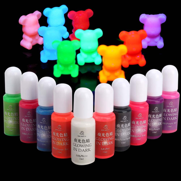 10 farger Epoksyharpiks Fargestoff Fargestoff Pigment Smykker Artefakt DIY-tilbehør (type B)