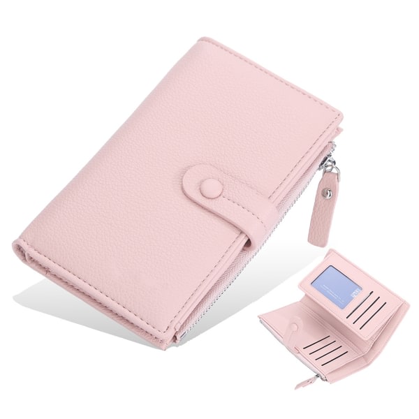 Kvinnors plånbok korthållare, liten tvåfaldig plånbok, söt liten
