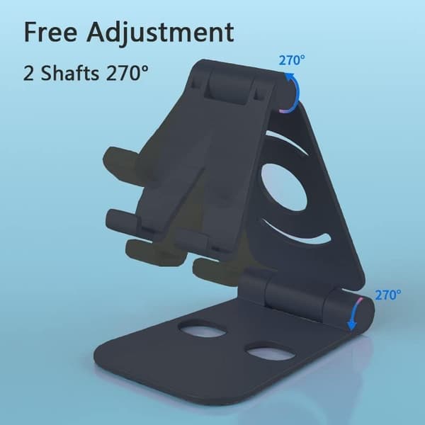 Foldable Cell Phone Stand, Portable Mobile Phone Holder, Adjustable Cell Phone Holder for Desk, Adjustable Viewing Angle, Stable Stand for Te