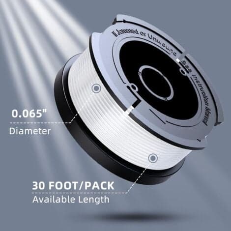Black & Decker Trimmertrådsspole, 0,2 cm trimmertrådsspole (10 trimmertrådar, 2 lock, 2 fjädrar).pa