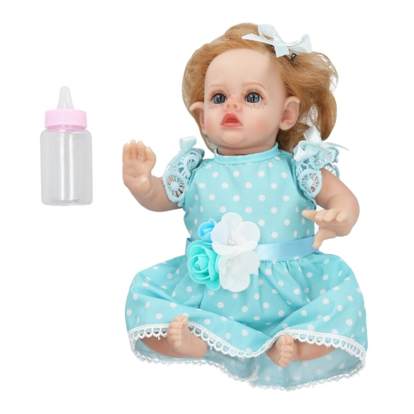 12 tum Reborn Baby Doll Naturtrogen Baby Girl Doll Toy Hårklämma Natflaska Nippel Set