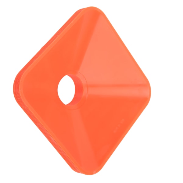 10 kpl harjoituskartioita, neliönmuotoiset kirkkaan väriset pinottavat kompaktit kartiomerkit urheilujalkapallolle, oranssi