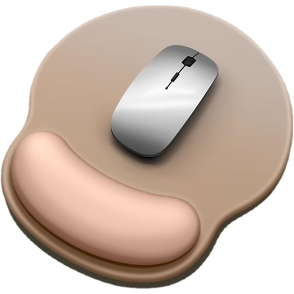Musmatta, musmattor med handledsstöd, halkfri gummibas, mjölksilkesväv med bekväm, ergonomisk design Rice Apricot