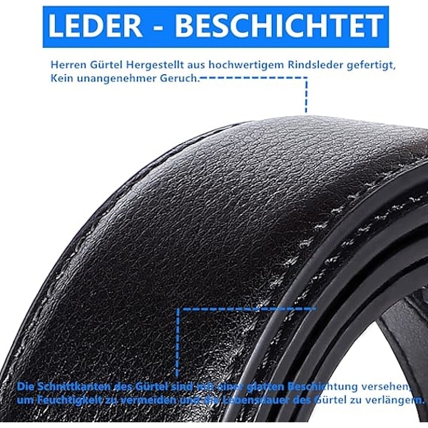 Bälte 110-130 cm justerbart spärrspänne automatiskt bälte herr