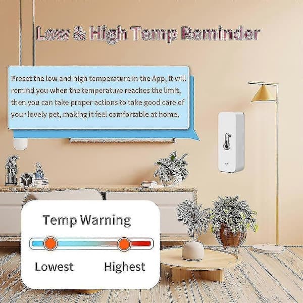 3x Tuya Wifi Temperatur- og Fuktighetssensor Innendørs Termometer Hygrometer