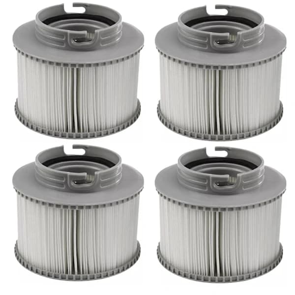 MSpa Poolfilterpatron 4-pak erstatning til oppustelige spabade ABS Grå 11 x 8,7 cm 4-pack