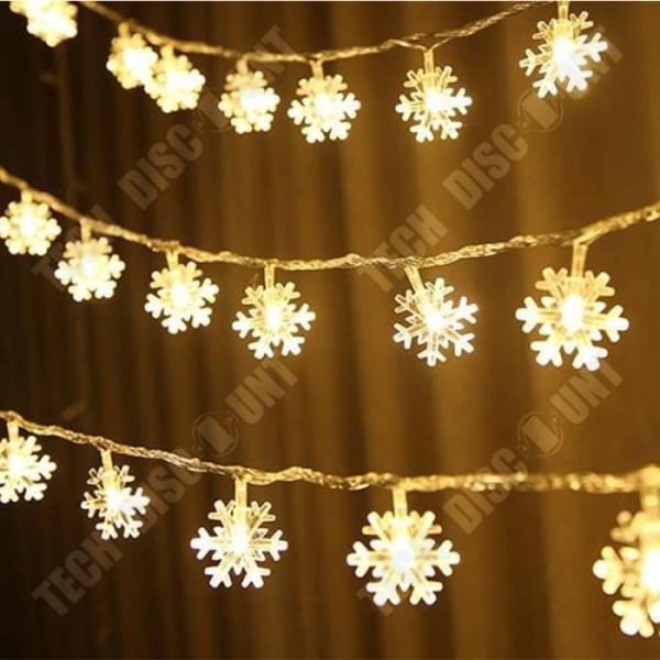 TD® Jul LED-slinga Snöblomma Varmvit Belysning（PA）