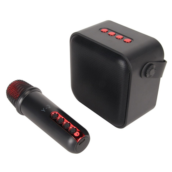 Mini Karaoke Maskinsæt Bærbar Bluetooth Højttaler med 1 trådløs mikrofon til Home Party KTV Sort