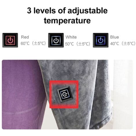 Lätt USB-värmefilt i korallfleece för vintern Ljusgrå.pa