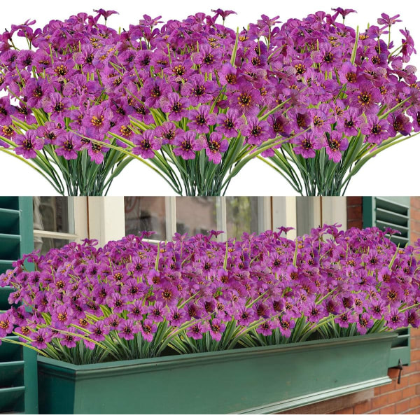 20 buntar konstgjorda utomhusblommor UV-beständiga falska blommor