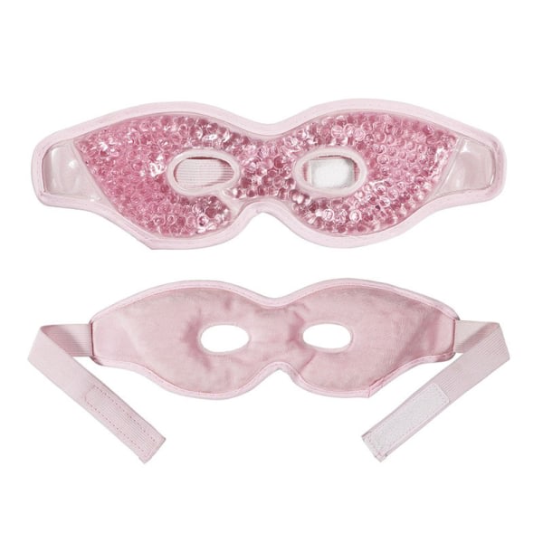 Cooling Gel Eye Mask - Varm og kall kompress - Kylmask for svullna øyne, mørke ringer (rosa).