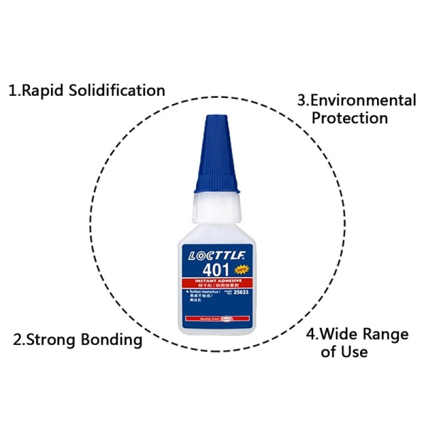 3 kpl 20g Loctite 401 Pikaliimapullot Vahvempi Superliima Kirkas
