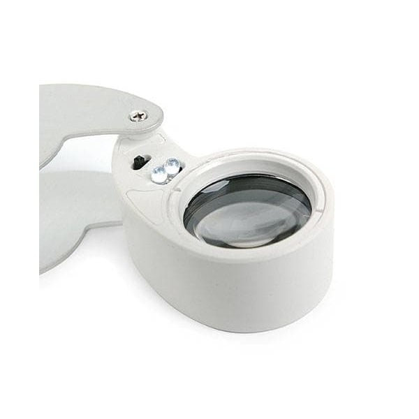 Lupp / Förstoringsglas - 40x Förstoring & LED-lampa