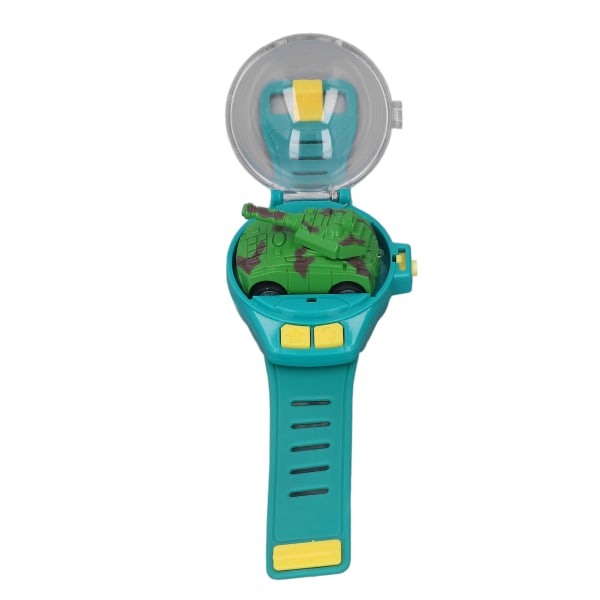 2,4 GHz miniur RC bil-tank legetøjslegering USB-opladningsur RC billegetøj til børn over 3 år Grøn