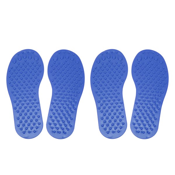 2 par fodformede gulvmarkører PVC skridsikre pædagogiske fodaftryksmarkører til førskoleklasse børnehave Blå