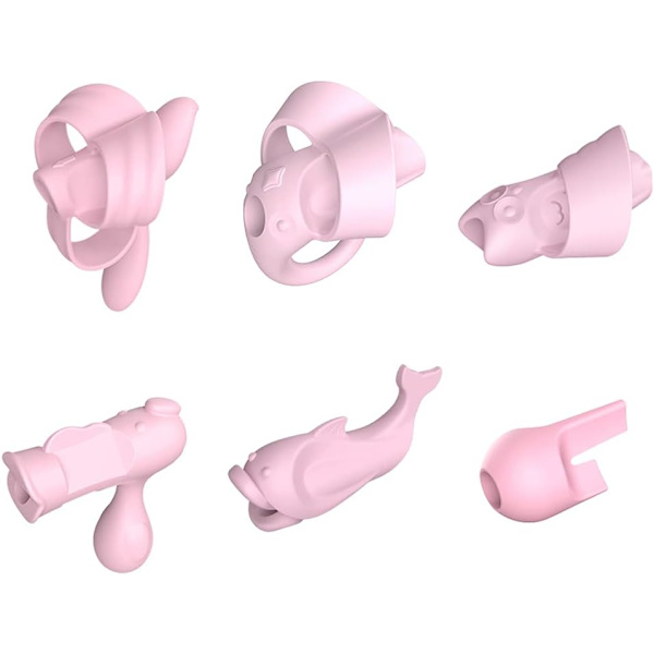 Silikon Pennhållare Korrigering för Barn Pennhållare Träning Verktyg 6 Stycken (Rosa) pink