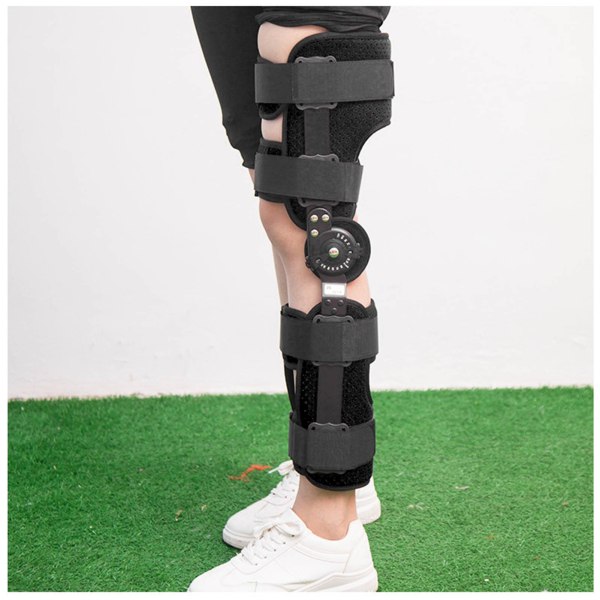 Hengslet knestøttevinkel justerbar med sidebenstabilisator Post-op ben Knestøtte for ACL MCL PCL-skade