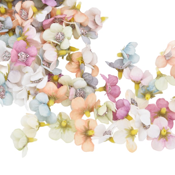 200 stk små blomsterhoder i stoff for bryllup, 2,5 cm/1 tomme, DIY-simulerte blomsterhoder for fødselsdag, bryllup og dåp