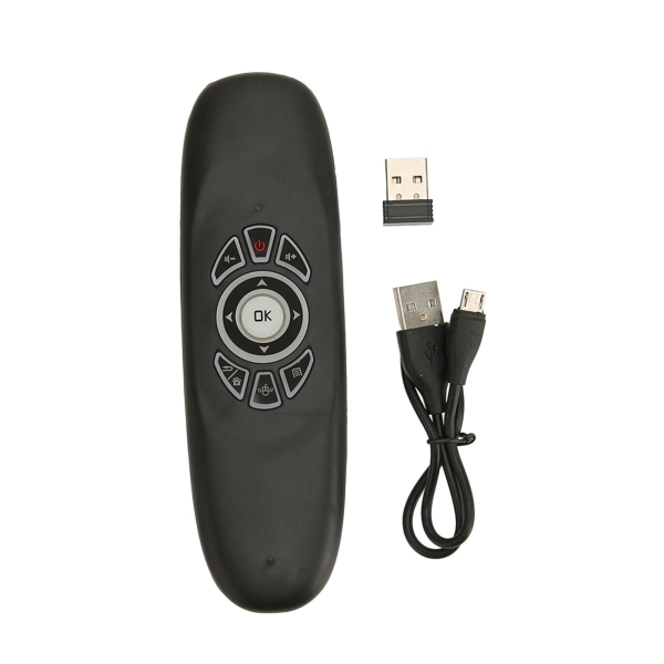 Air Remote Control 2.4G trådløs fargerik bakgrunnsbelyst Plug and Play Full QWERTY-fjernkontrollmus med USB2.0-mottaker