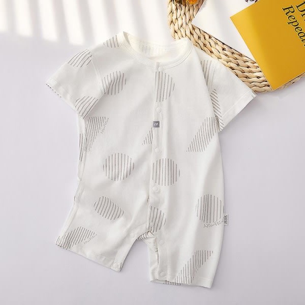 Baby Baby Onesie Klätterkläder Tunna Baby Kortärmad Nyfödd Baby Baby Färg geometrisk grå 73CM
