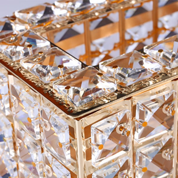 Vevsdispenser Lett Luksus Serviettoppbevaringsboks Metall Krystallglass Vevholder til hjemmet