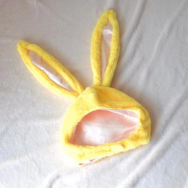 Bunny Hat Varm plysj ører Søt dekorasjon Kostyme Bunny Hat for kvinner Menn Halloween påske gul