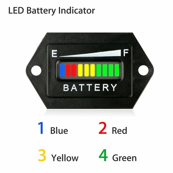 48v Volt batteriindikator Mätare för golfvagn för klubbbil null none