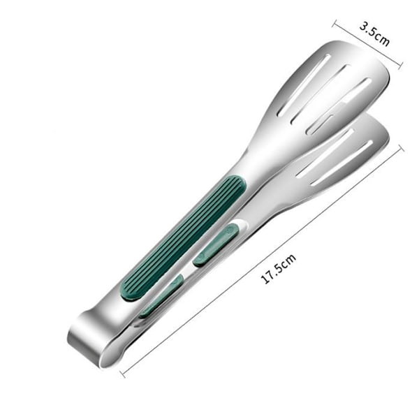 Sklisikre mattang, rustfritt stål, kjøttbrød klemme grill buffet klemme matlagingsverktøy kjøkkentilbehør Silver 7 inch