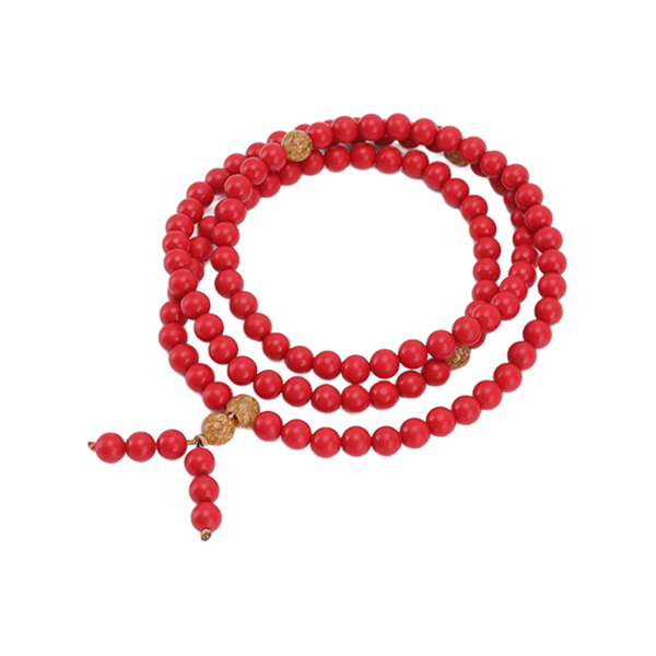 8 mm Naturlig Cinnabar Armbånd 108 Red Buddha Beads Bønn Stretch Armbånd Håndleddskjede Bangle
