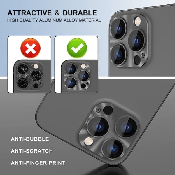 Hat Prince Kamerabeskyttelse i aluminium for iPhone 15 Pro/iPhone 15 Pro Max