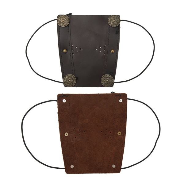 Bueskyting Arm Guard Justerbar stropp Andre kuskinn Arm Protector Pad for utendørs skyting Hunting Brown