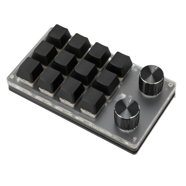 Minitastatur Knop Design Rød Switch Dual Mode Plug and Play Mekanisk programmerbart tastatur til gaming Office Media 12 taster med 2 knapper
