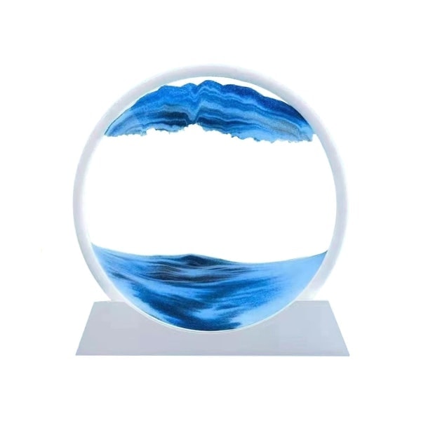 CZQIKEDA Bevægeligt Sand Billede, 3D Dynamisk Rund Sand Sort One-size