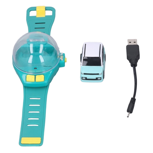 Mini-fjernkontroll bilklokke leker Avtakbar USB-lading håndledd Racing bilklokke for gutter og jenter Bursdagsgave Grønn