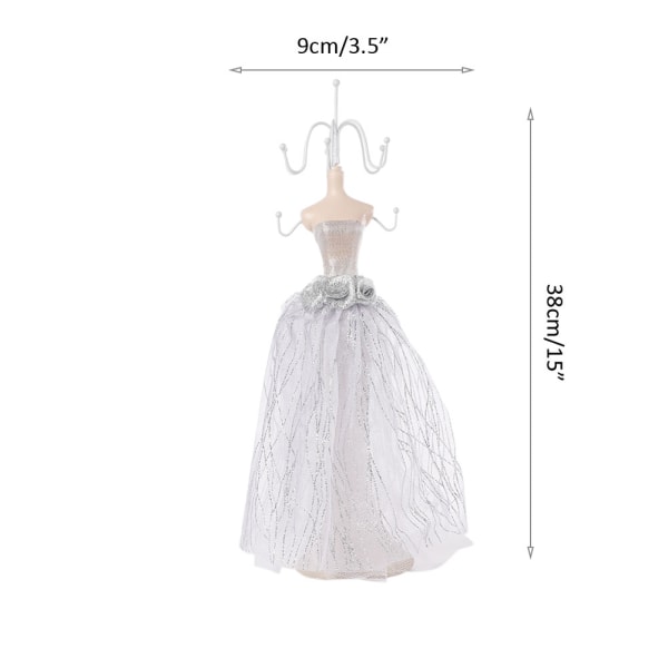 Mannequin kjole høyhælte øredobber halskjede Ring smykker Display Rcak Holder (stor mannequin)
