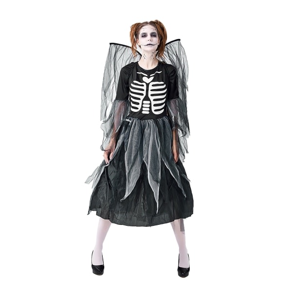Halloween kostymer Skull Print Fallen Angel Dress
