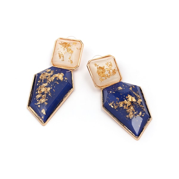 Muodikkaat naisten geometriset korvakorut hartsi Elegant Party Ear Stud korujen koristelu (sininen)